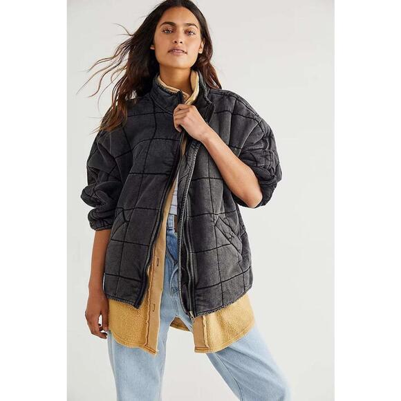 Free People Jackets & Blazers - NEW, Free people Dolman Quilted Knit Jacket in Black Sz M #C4778